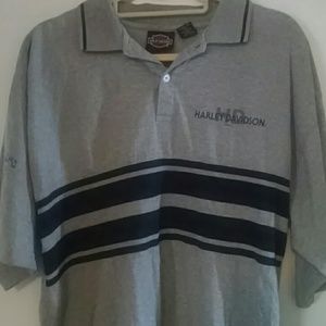 Harley Davidson men's striped polo shirt